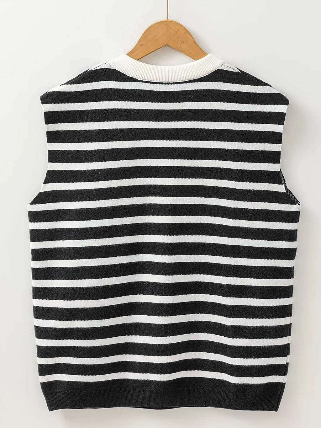 Nautical Stripe Bow Trim Knit Vest Top - Striped - 2