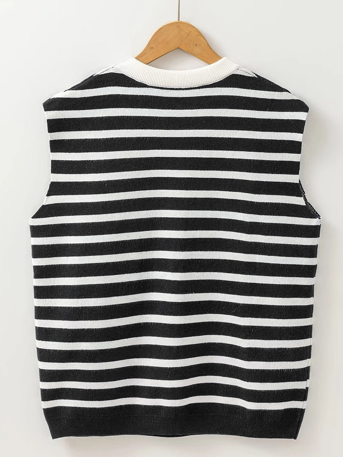 Nautical Stripe Bow Trim Knit Vest Top - Striped - 2