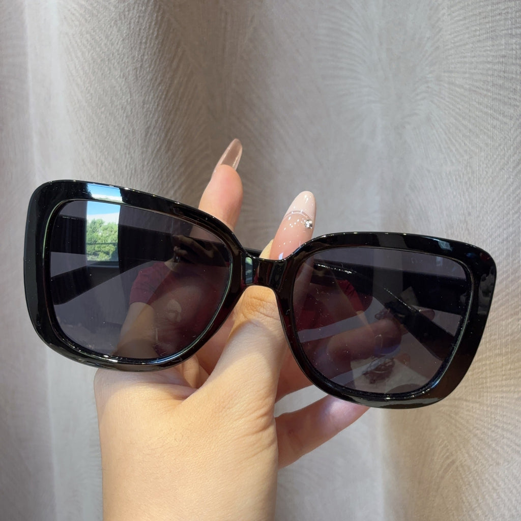 Oversized Square Frame Sunglasses - Black