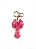 Rhinestone Lobster and Shell Keychain Charm - Rose_Lobster