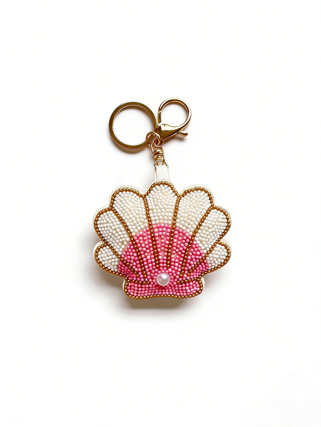 Rhinestone Lobster and Shell Keychain Charm - Shell