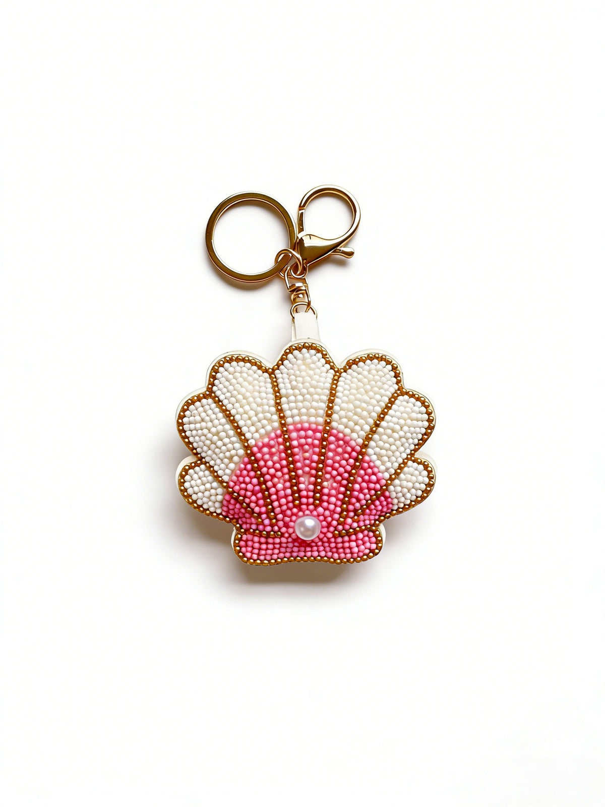 Rhinestone Lobster and Shell Keychain Charm - Shell