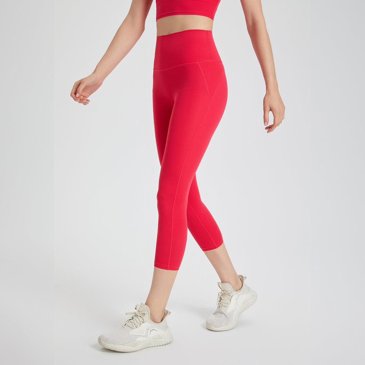 No Front Seam High Waist Capri Yoga Leggings