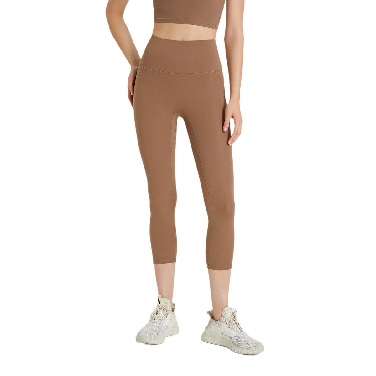 No Front Seam High Waist Capri Yoga Leggings