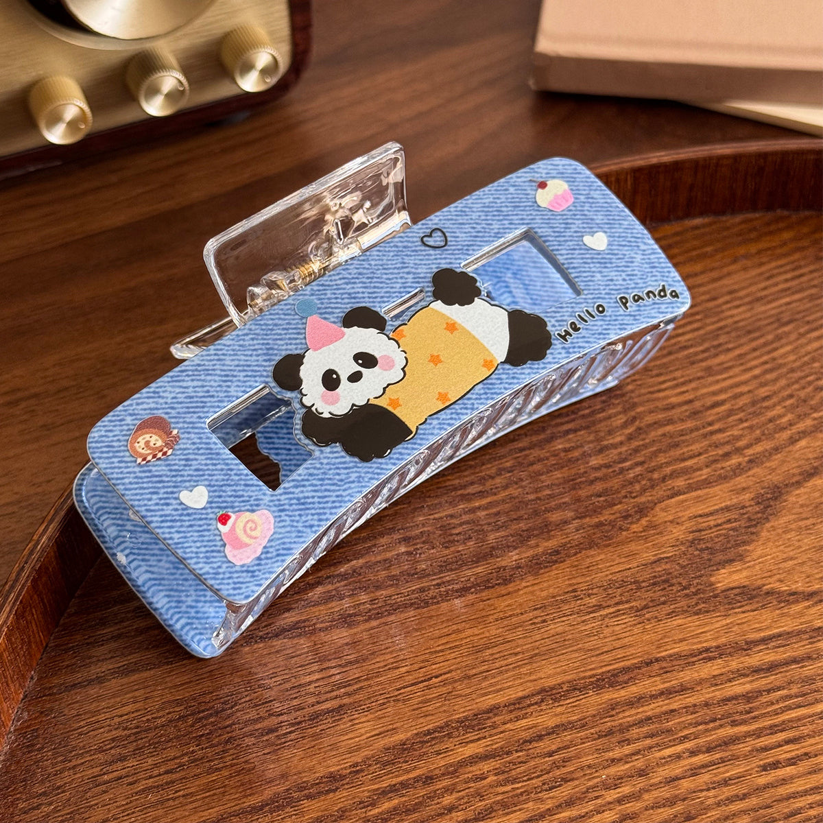 Hair Claw Clip With Puppy and Panda Motifs - Panda_1