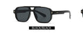 Flat Top Double Bridge Square Pilot Sunglasses - C1