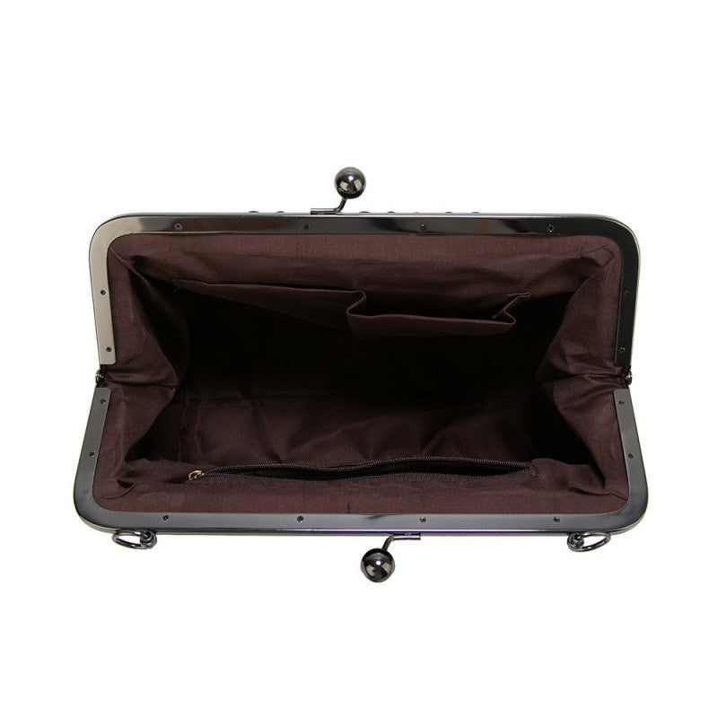 Vintage Kiss Lock Frame Top Handle Bag