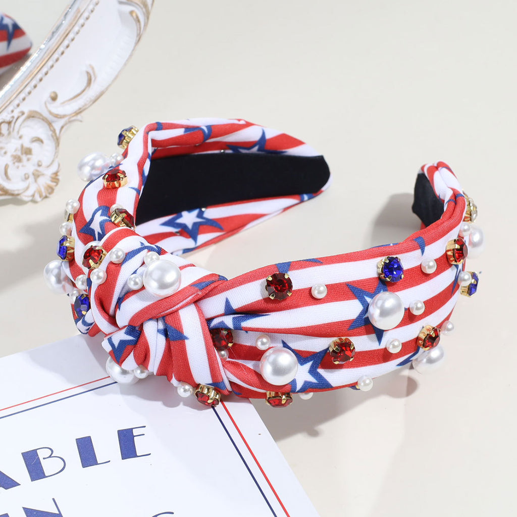 Patriotic Flag Print Knot Headband - C1