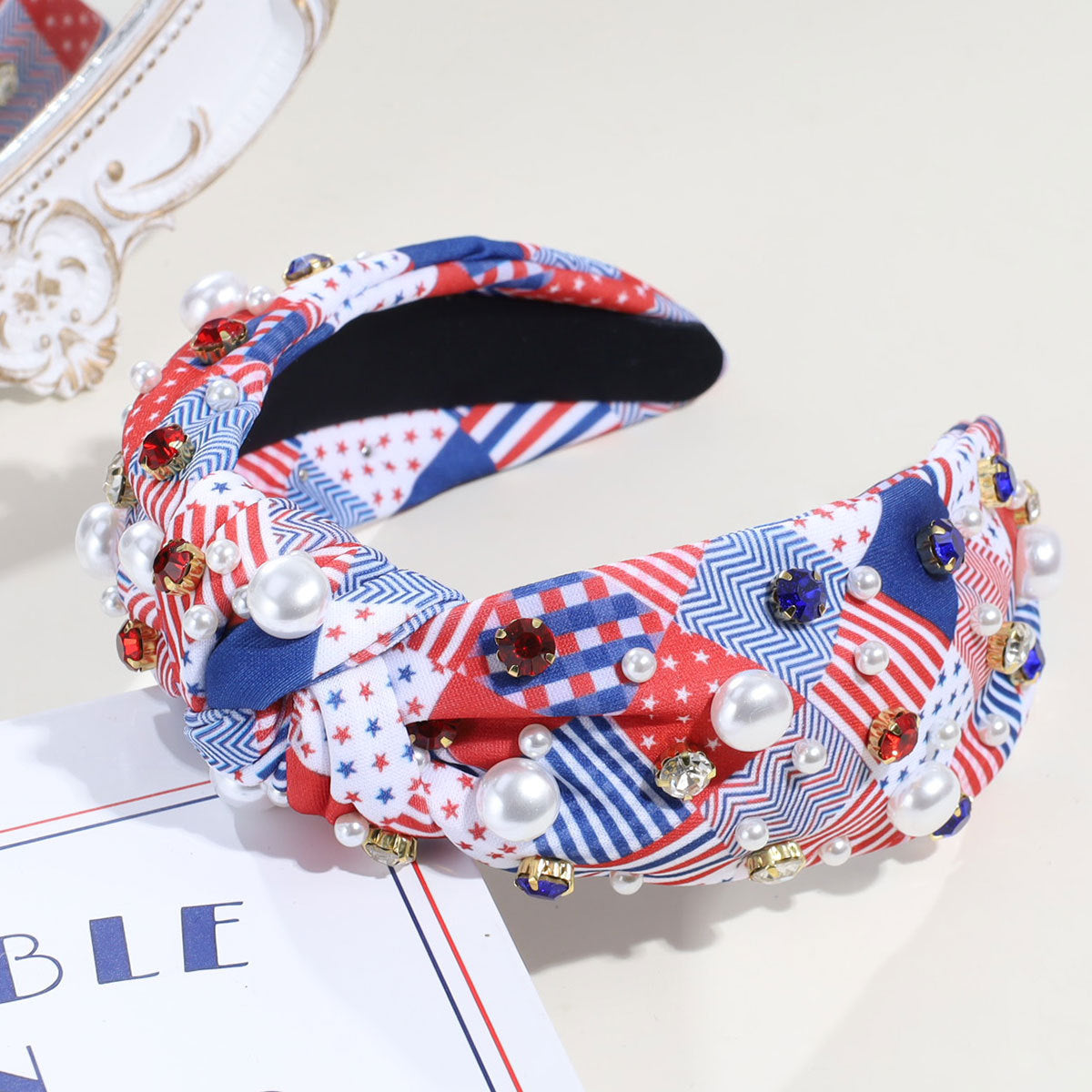 Patriotic Flag Print Knot Headband - C2