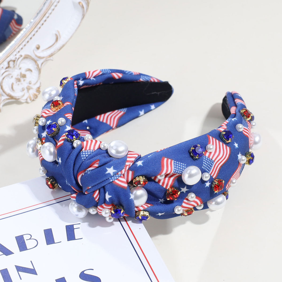 Patriotic Flag Print Knot Headband - C4