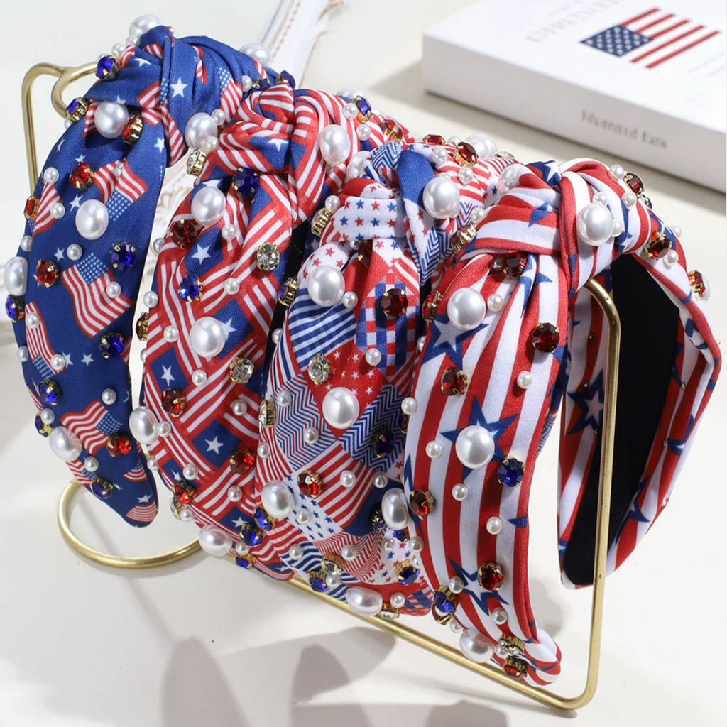 Patriotic Flag Print Knot Headband
