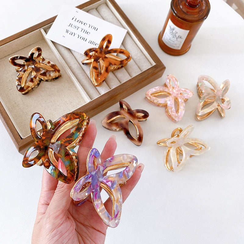 Hollow Butterfly Gilded Hair Claw Clip - view 2