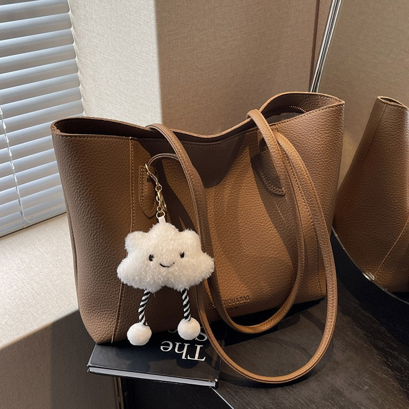 Minimalist Pebbled Faux Leather Tote Bag
