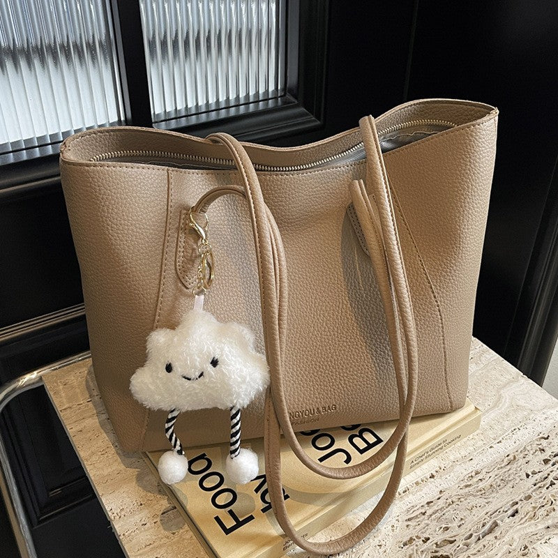 Minimalist Pebbled Faux Leather Tote Bag