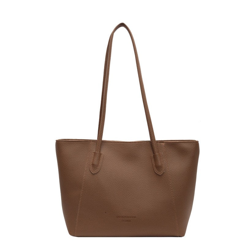 Minimalist Pebbled Faux Leather Tote Bag