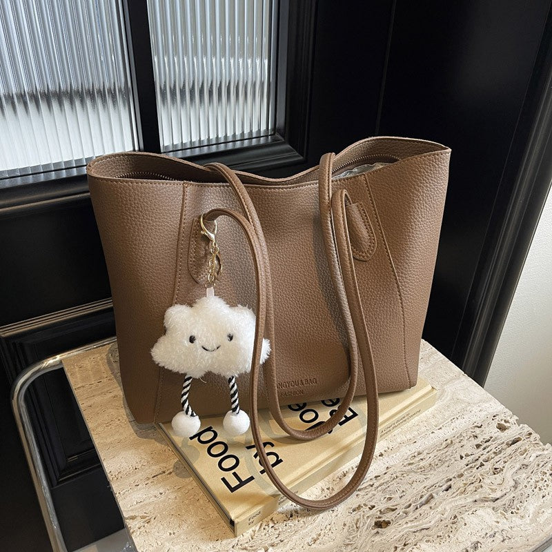 Minimalist Pebbled Faux Leather Tote Bag