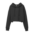 Relaxed Cropped Drawstring Hoodie - Black