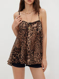 Longline Swing Cami Top With Adjustable Straps - Leopard