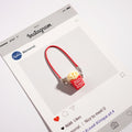 Mini Popcorn Bucket Bag Charm Keychain - Red
