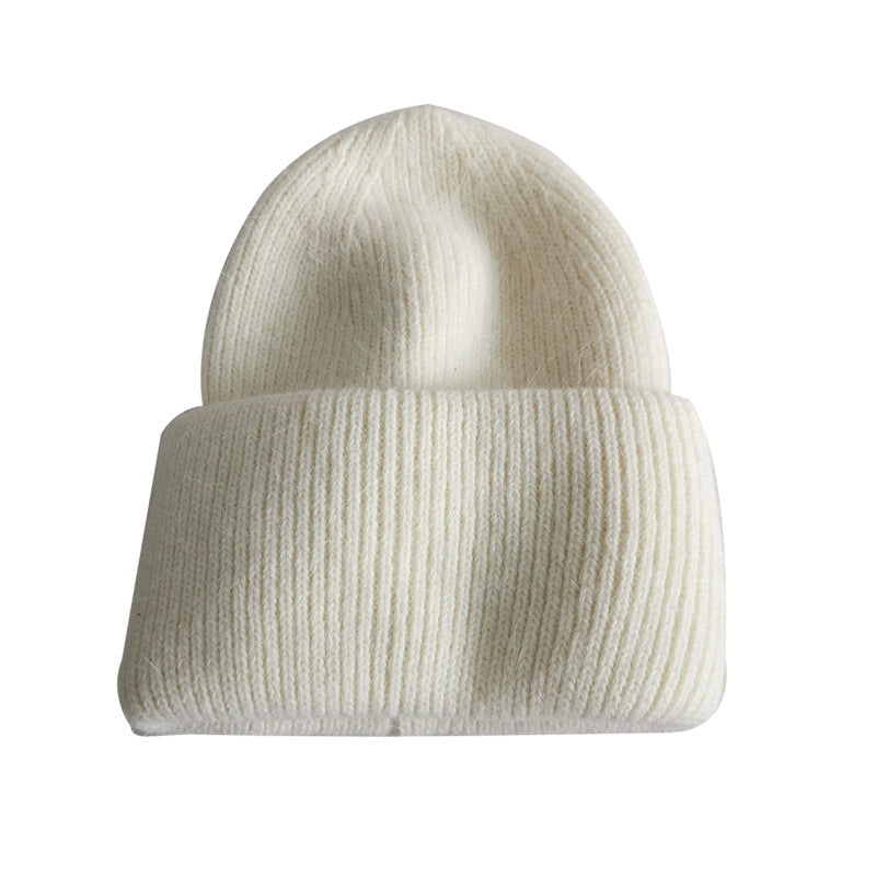 Fuzzy Angora Ribbed Cuffed Beanie
