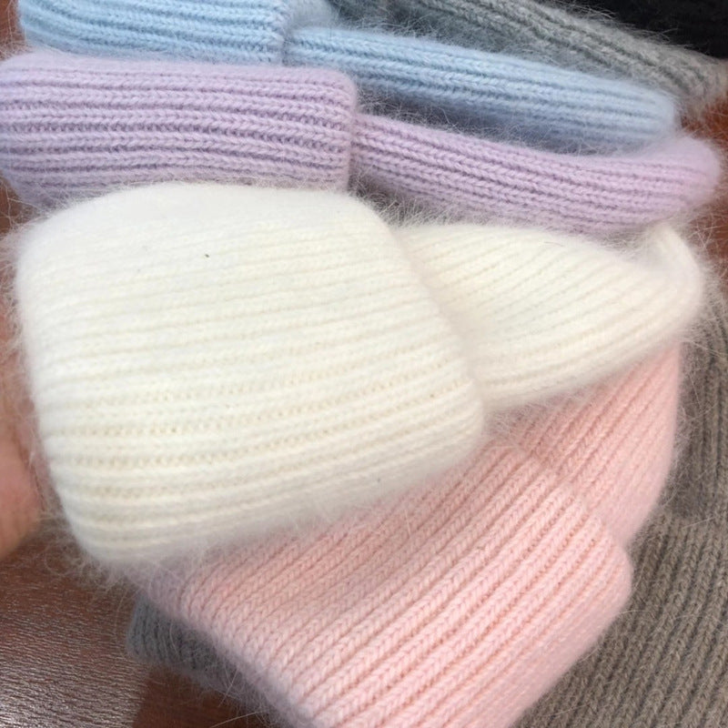 Fuzzy Angora Ribbed Cuffed Beanie - view 2
