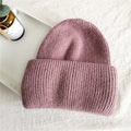 Fuzzy Angora Ribbed Cuffed Beanie - red