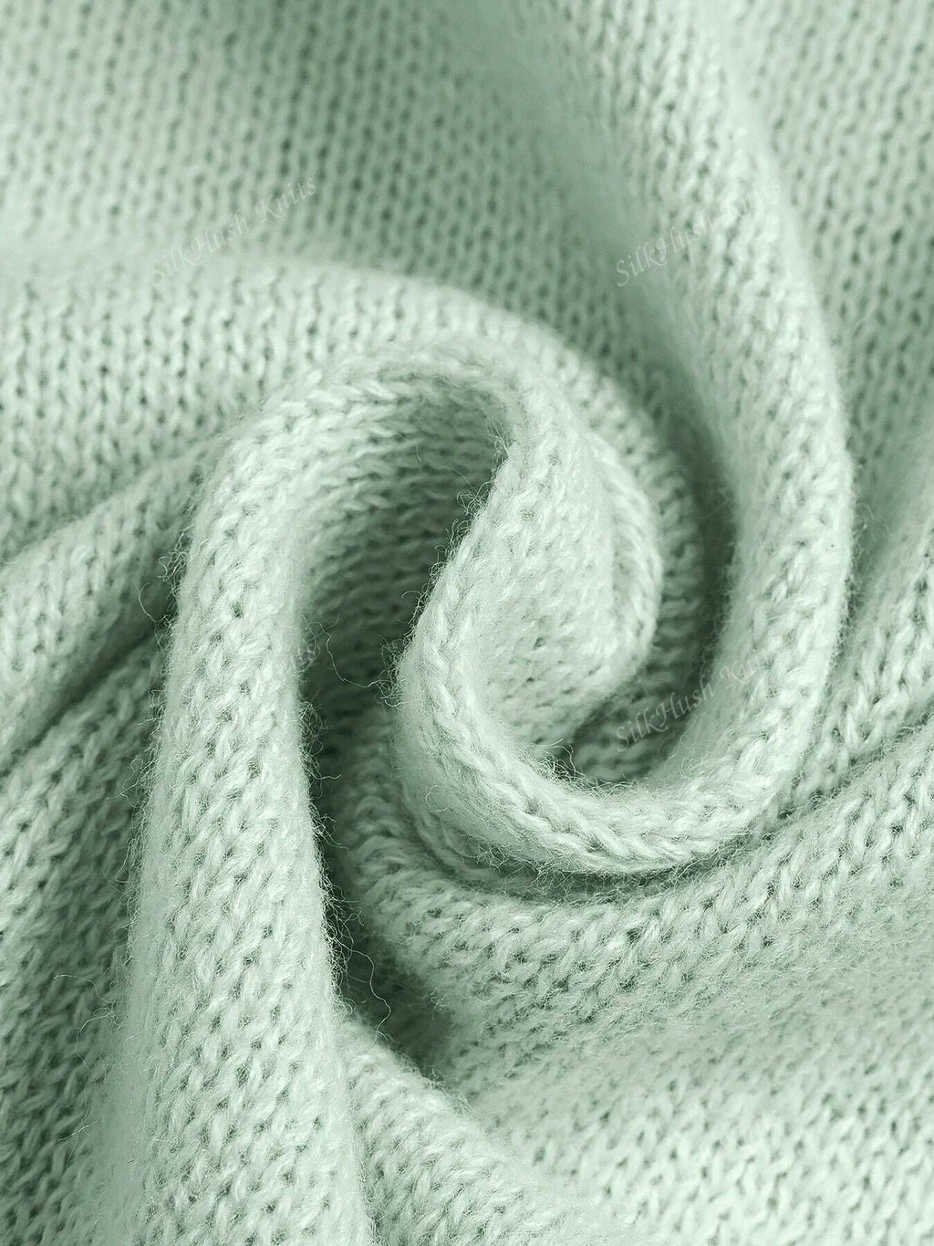 Pointelle Knit Lace Collar Button Cardigan - Green - 4