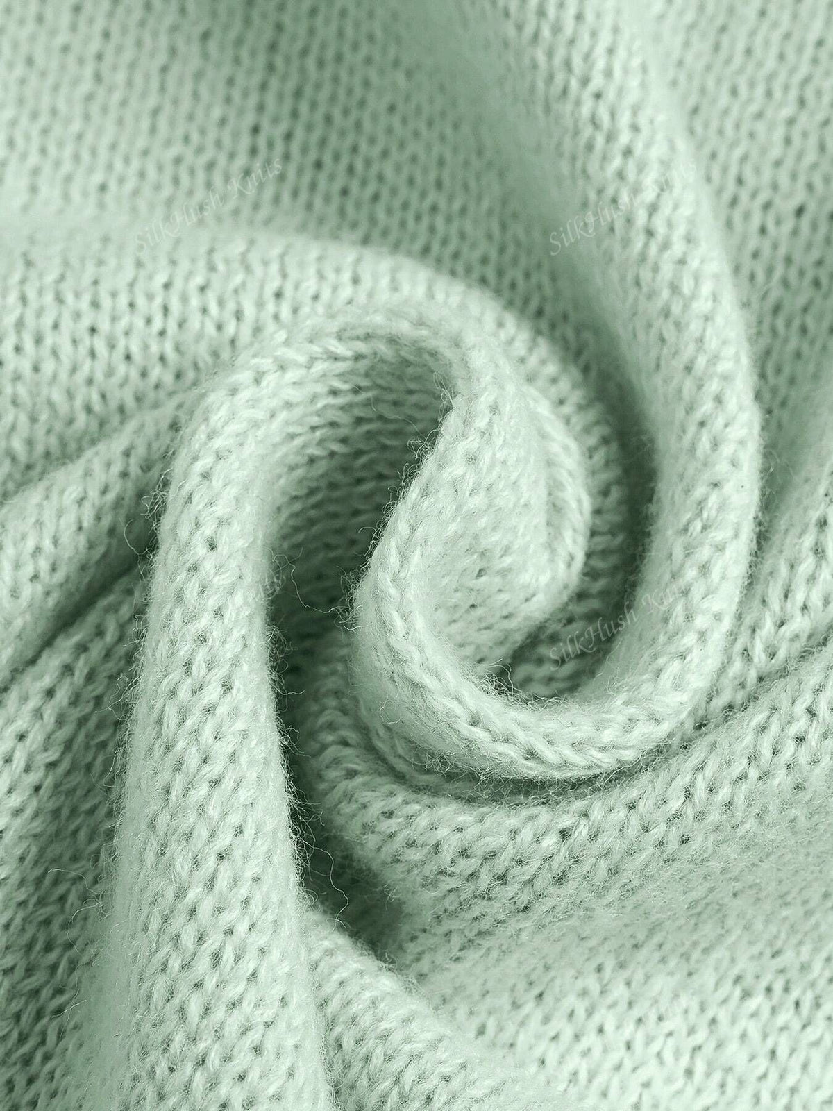 Pointelle Knit Lace Collar Button Cardigan - Green - 4