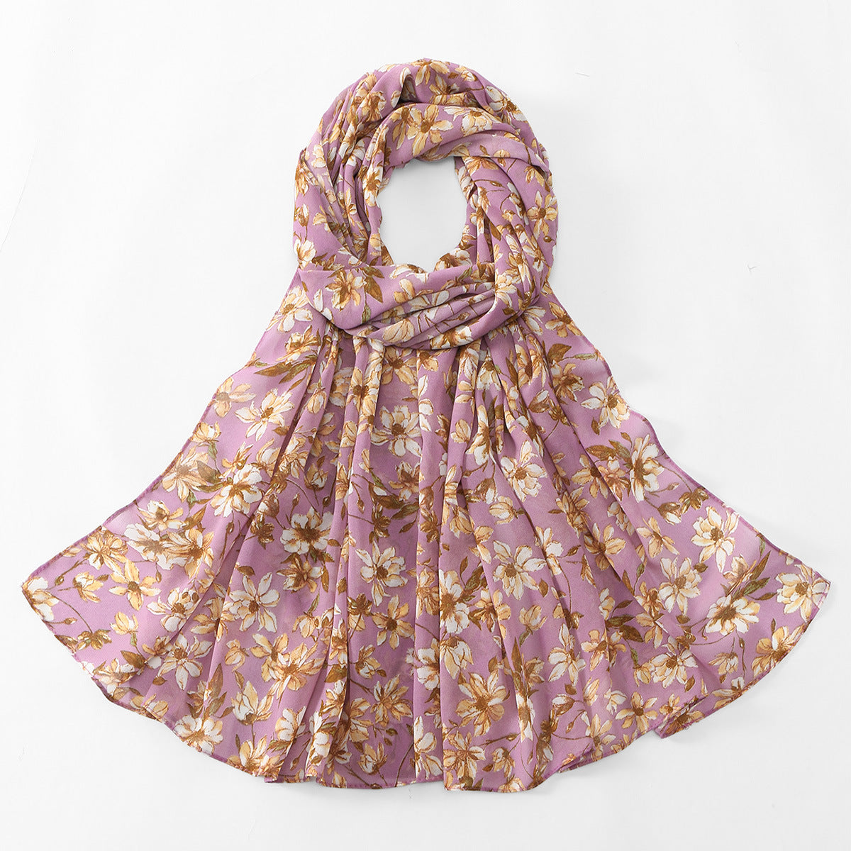 Blossom Print Sheer Long Wrap Scarf - C3