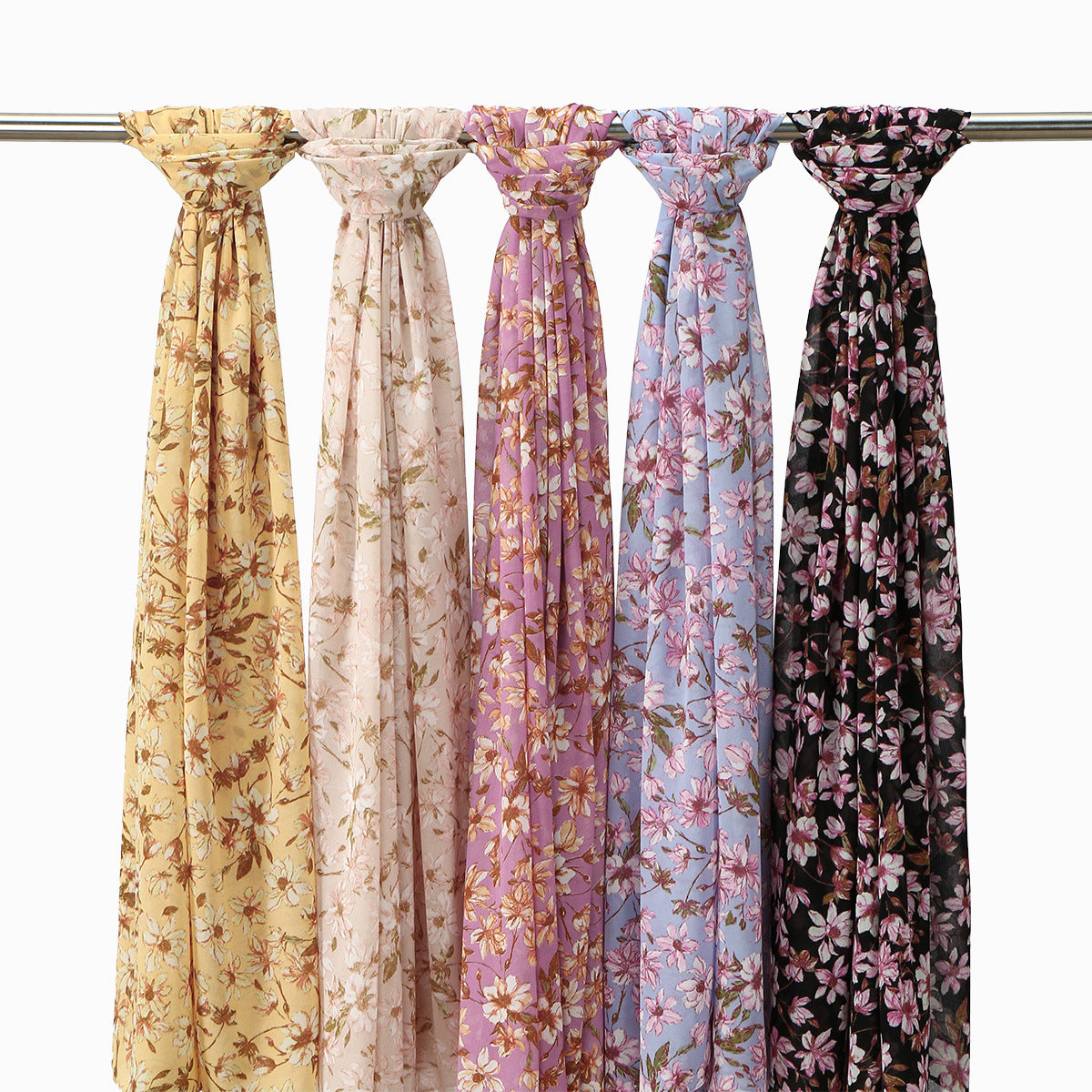 Blossom Print Sheer Long Wrap Scarf - view 1