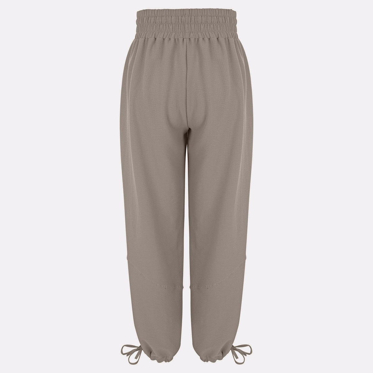 Tie Cuff Wide Leg Harem Pants - Grey - 1