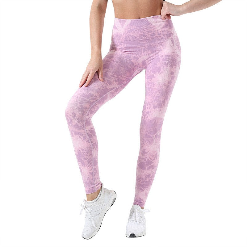 Tie Dye Seamless Ribbed Scrunch Butt Gym Leggings