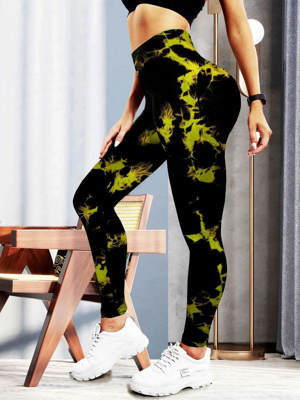 Tie Dye Seamless Ribbed Scrunch Butt Gym Leggings