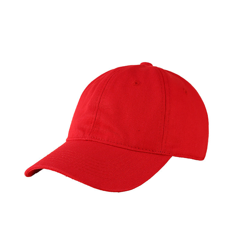 Classic Six Panel Cotton Baseball Cap - Red