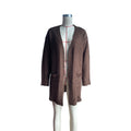 Longline Open Front Twist Knit Cardigan - Coffee