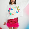 Christmas Lights Graphic Crewneck Sweatshirt - White