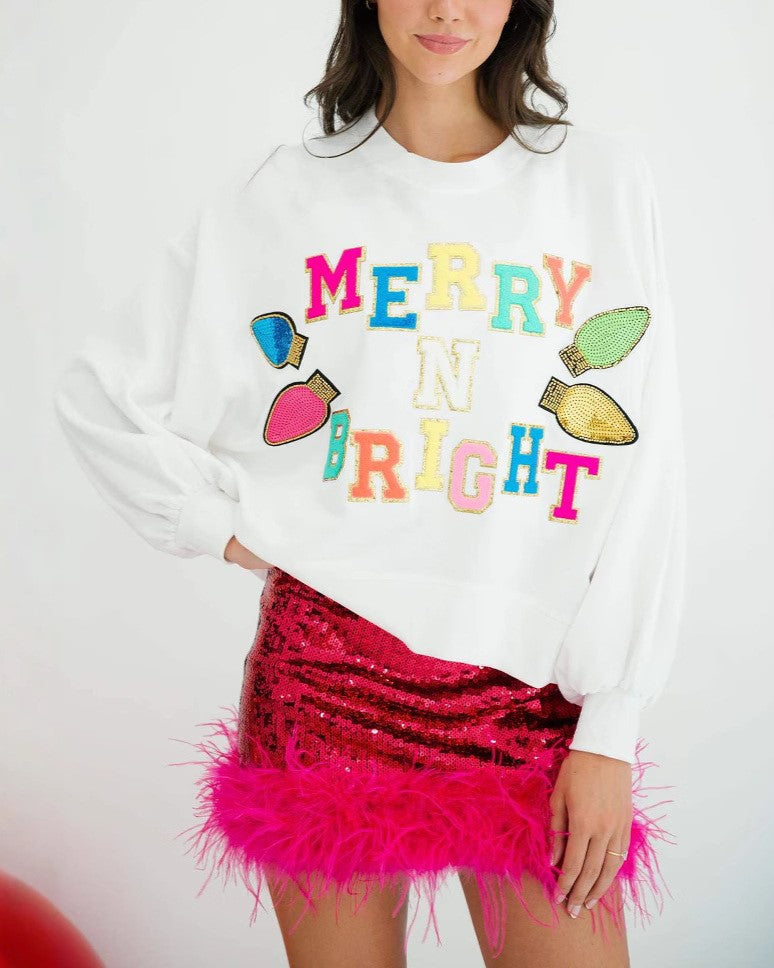 Christmas Lights Graphic Crewneck Sweatshirt - White - 2