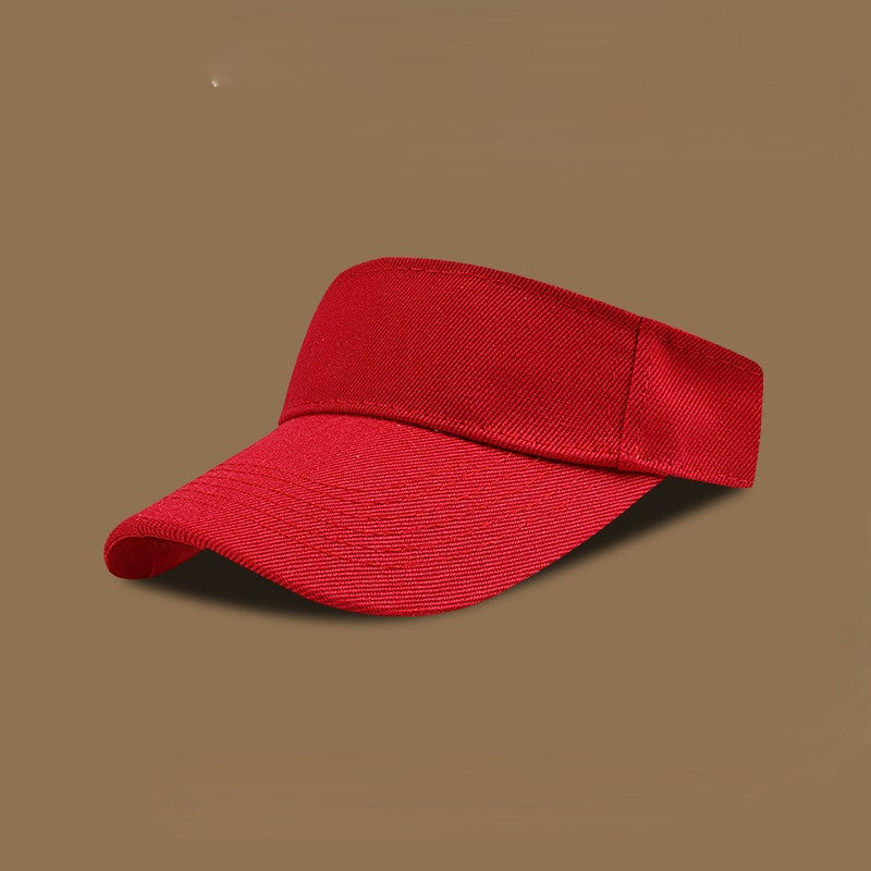 Adjustable Cotton Sun Visor - Red