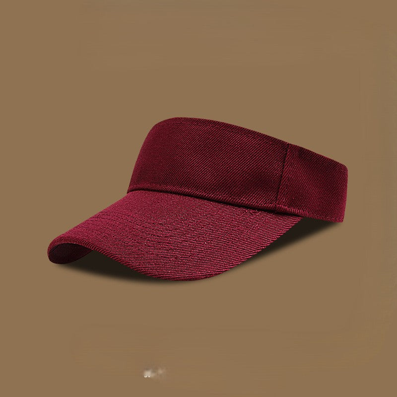 Adjustable Cotton Sun Visor - WineRed