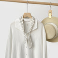 Skinny Neck Scarf in Retro Dot and Plaid Prints - C7