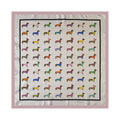 Playful Sausage Dog Square Bandana Scarf - Pink
