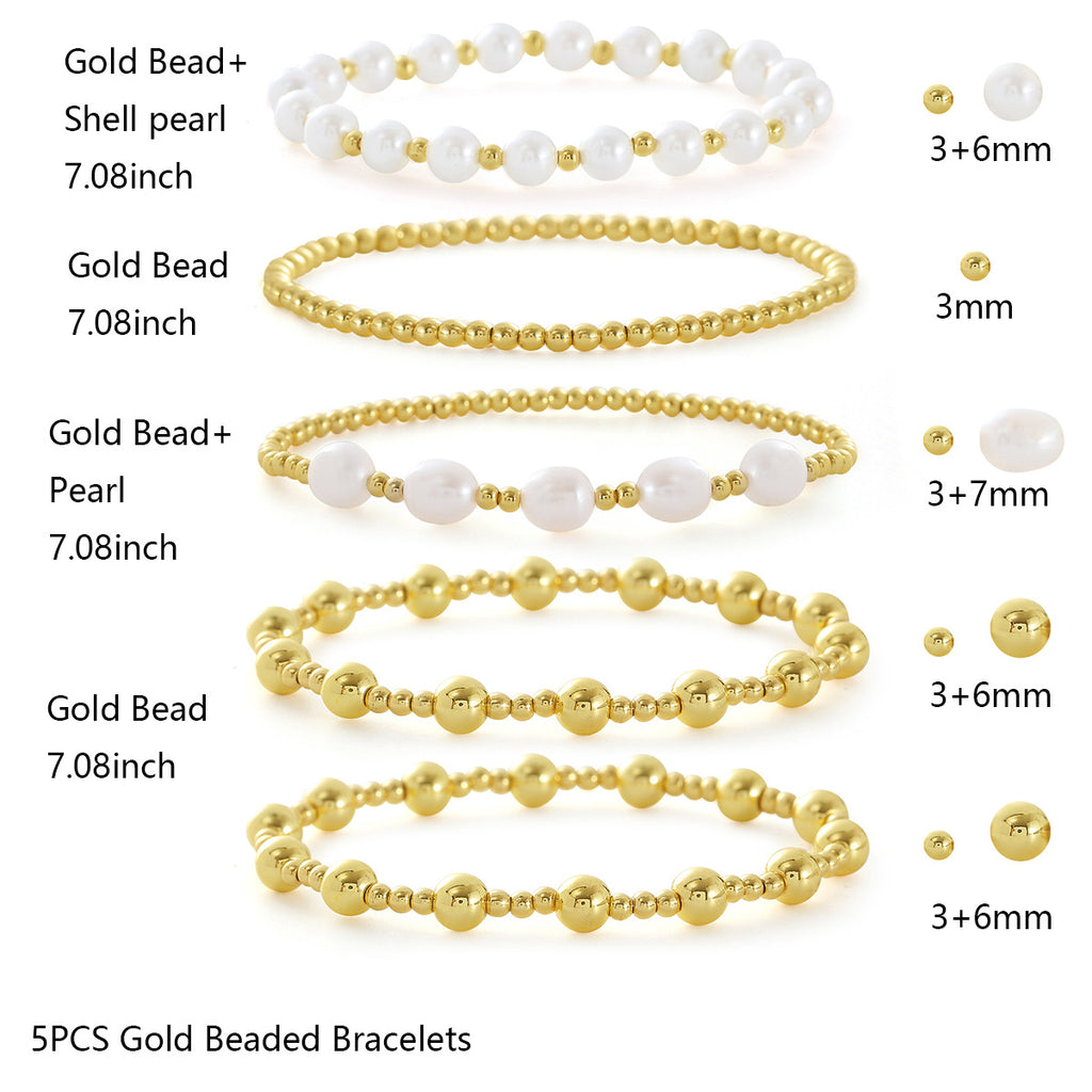 Beaded Stretch Bracelet Layering Set - SET