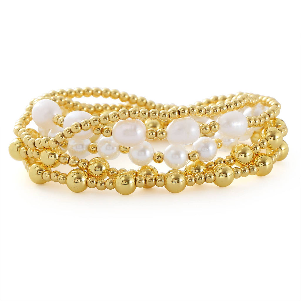 Beaded Stretch Bracelet Layering Set