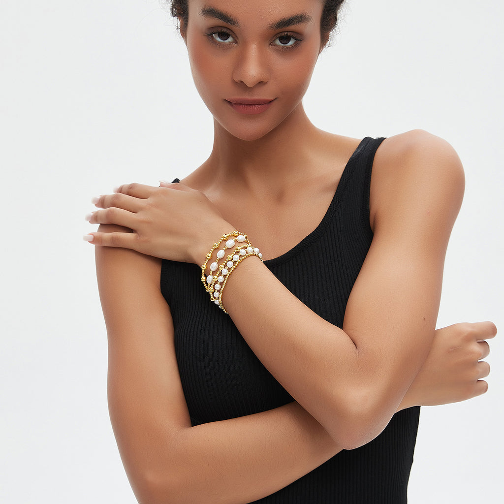 Beaded Stretch Bracelet Layering Set - view 2