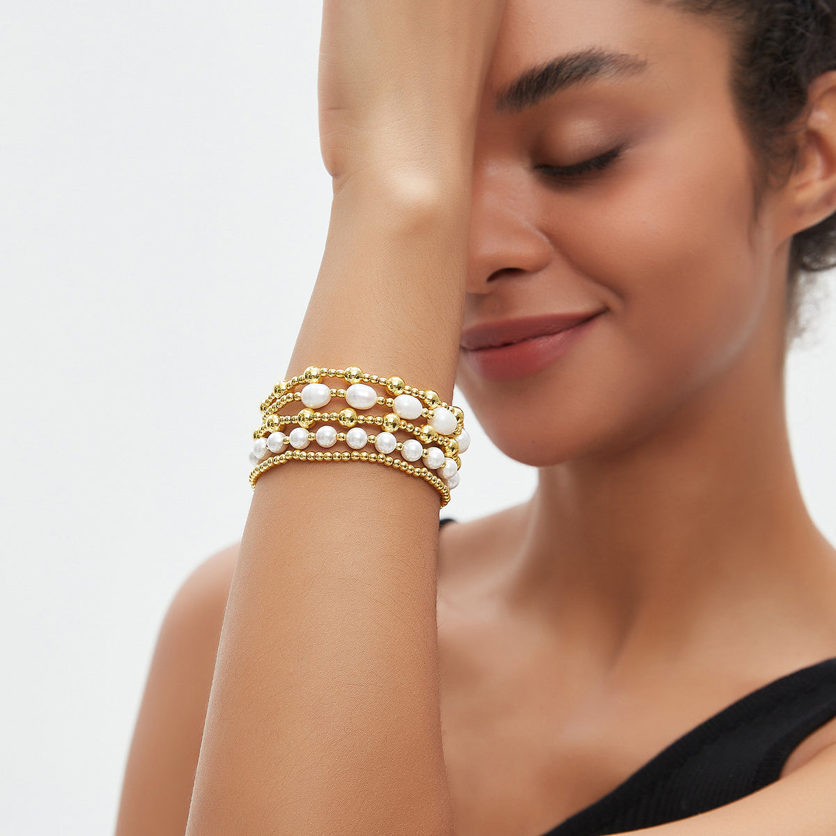 Beaded Stretch Bracelet Layering Set - view 3