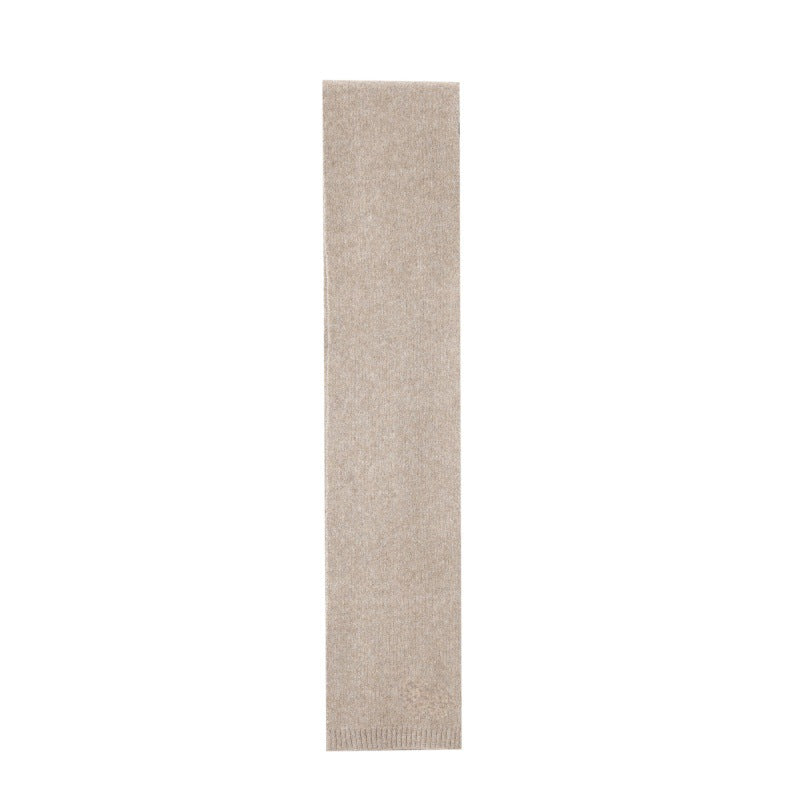 Soft Knit Long Rectangle Winter Scarf - Beige