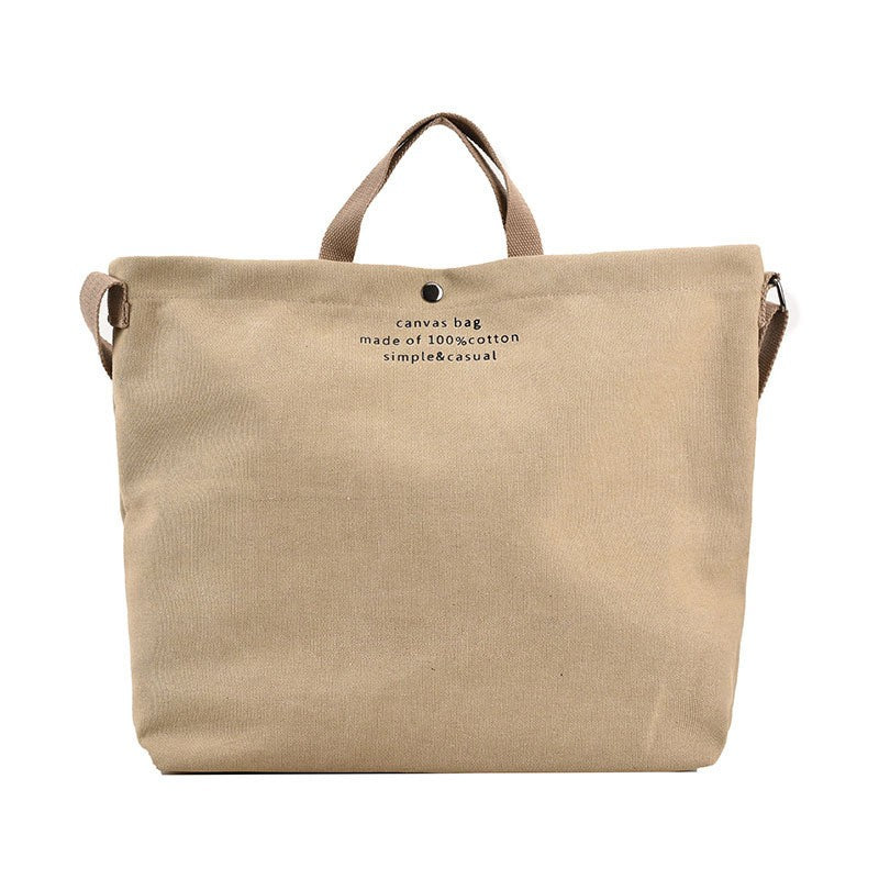 Slouchy Canvas Tote Bag with Crossbody Strap