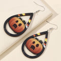 Halloween Teardrop Cutout Dangle Earrings - Pumpkin