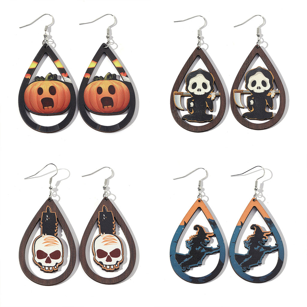 Halloween Teardrop Cutout Dangle Earrings