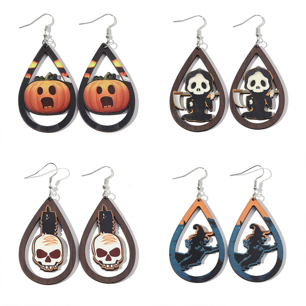 Halloween Teardrop Cutout Dangle Earrings